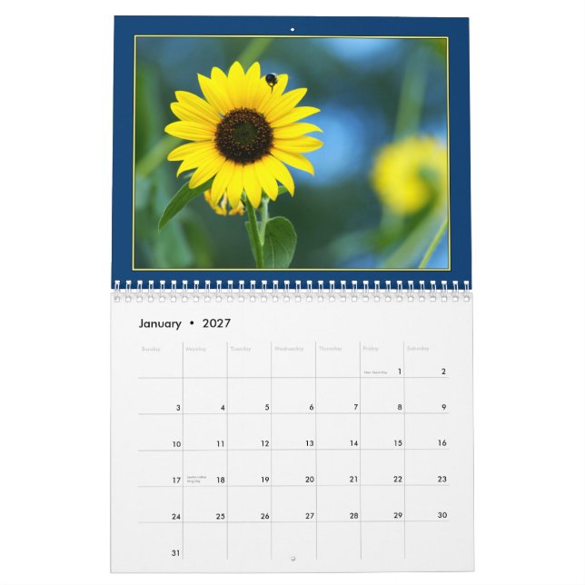 Kalender för solrosor 2011 (Jan 2027)