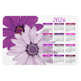 Kalender för Söt Lila Daisys Magnet