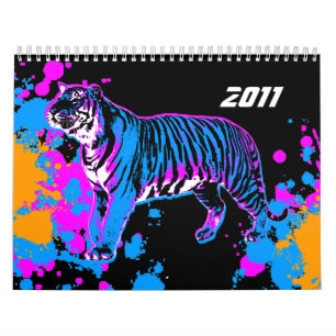 Kalender för stil 2011 för Corey tiger80-tal Ret