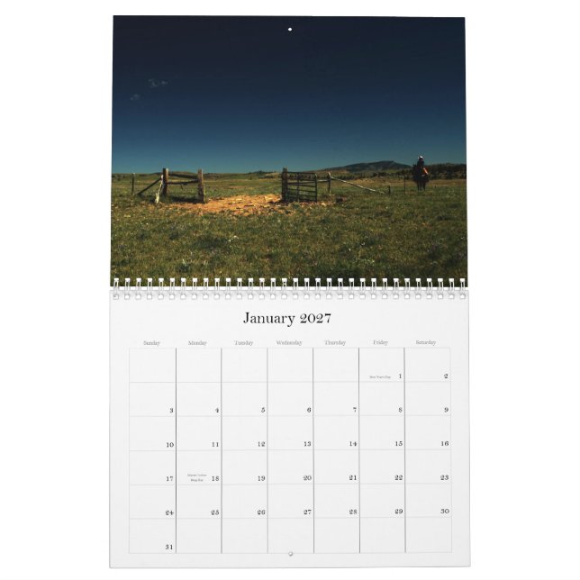 Kalender för Sweetgrass ranch 2011 (Jan 2027)