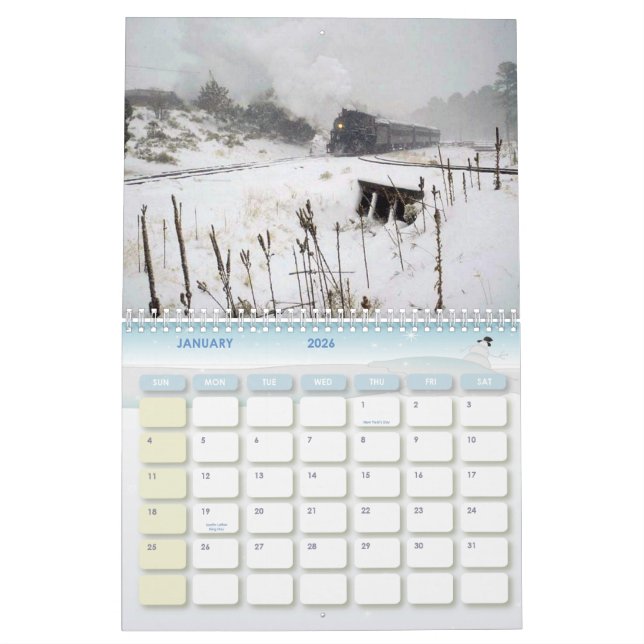 Kalender för tåg entusiaster (Jan 2026)