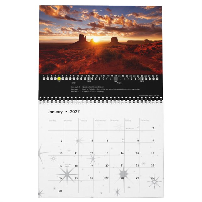 Kalender för tidningen Lunar Calendar 2015 Astrono (Jan 2027)