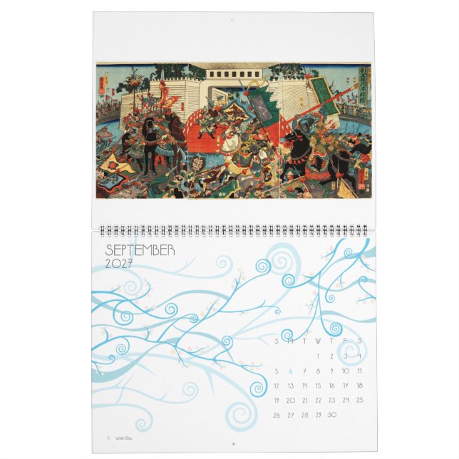 Kalender för Ukiyo-E Japanska träblock (Sep 2027)
