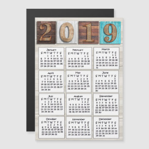 Kalender för utarmat viltlevande trä 2019 magnetisk inbjudningskort