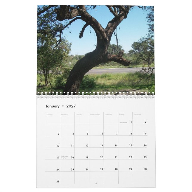 Kalender för utrymme för skärseldbäckgrönt (Jan 2027)