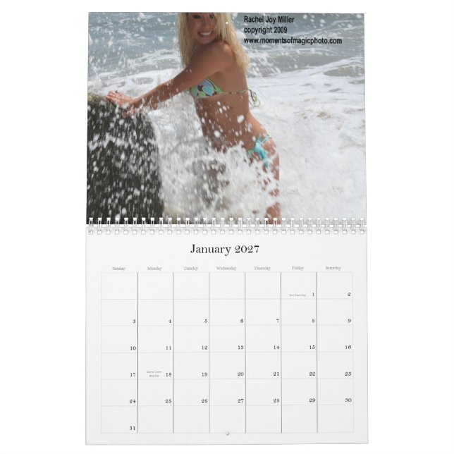 Kalender för utvikningsbild för bikini för Rachel (Jan 2027)