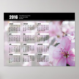 Kalender för vår Blommar 2016 Poster