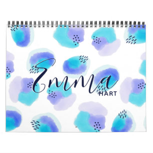 Kalender för vattenfärg Brushstroks