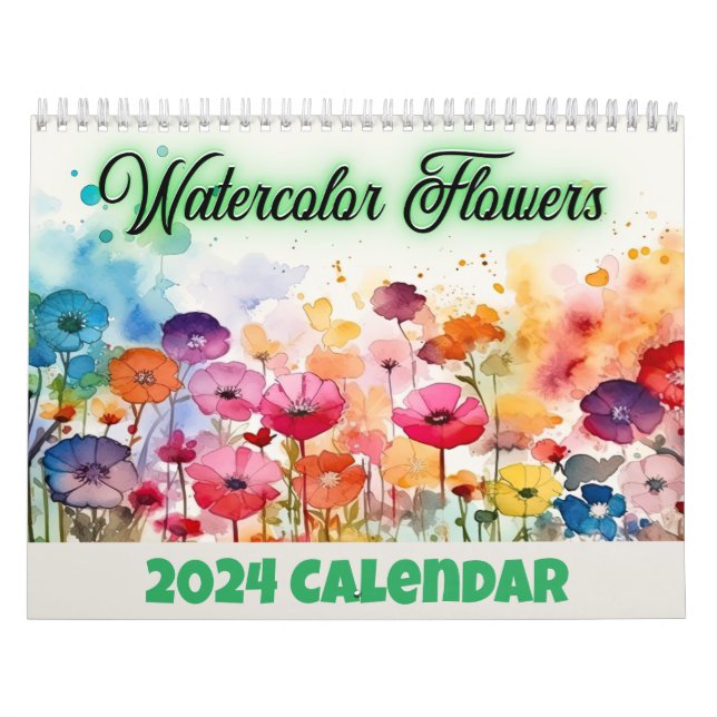 Kalender för vattenfärgsblommor (Omslag)
