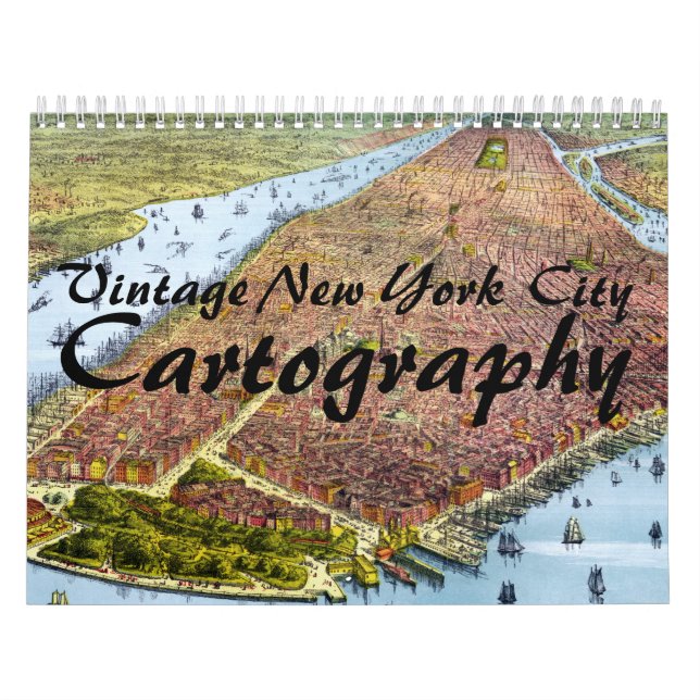 Kalender för vintageNew York City Cartography (Omslag)