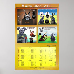 Kalender för Warren kanin 2006 av Anjo Lafin Poster