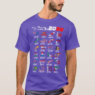 Kalender Formel tävling-bilar 2026-kretsar färg v2 T Shirt