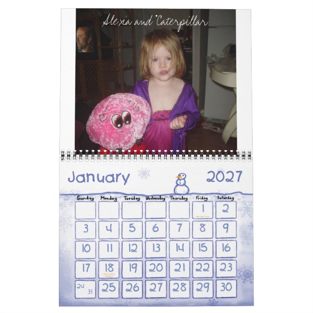 Kalender fullt av familjefotografier (Jan 2027)