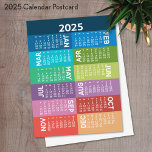 Kalender - fullt - färgmånader för funky vykort<br><div class="desc">En modern abstrakt, en funky 12-månaders kalender med färgfulla kilar och en roligt design. Kalendern är en icke-traditionell utformning med staplade månader på färg-block. En mycket användbar och nödvändig punkt för användan på kontoret eller i hemmet. Ett färglöst och öga-infångande utseende för ditt hem, kontor eller väntrum. Detta visar en...</div>