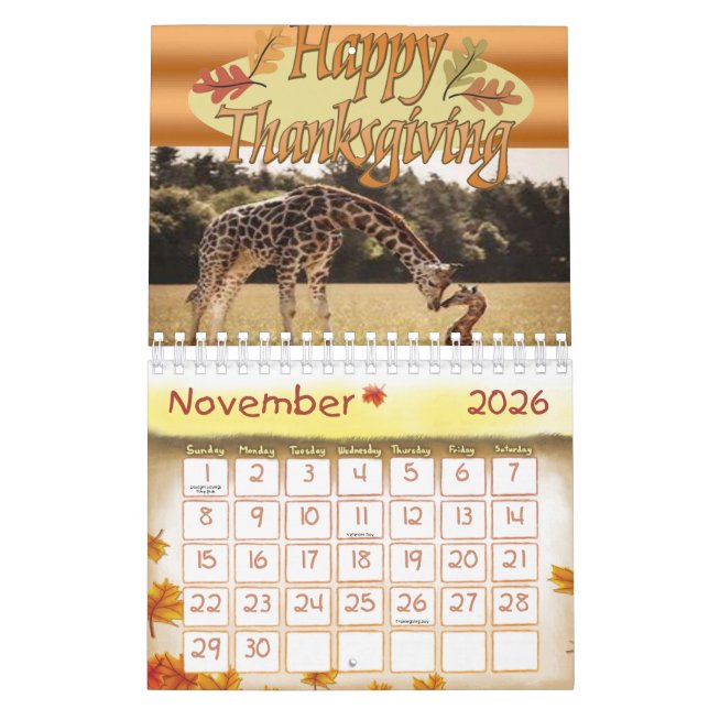Kalender Giraffe 2020 (Nov 2026)