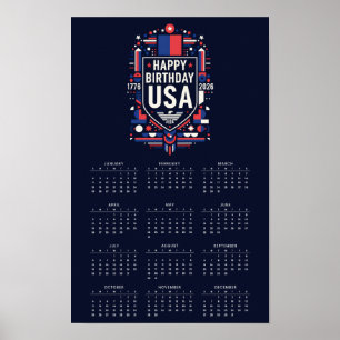 Kalender Glad födelsedag USA 250 Poster