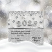 Kalender Glitter Silver Hälsning med Logotyp