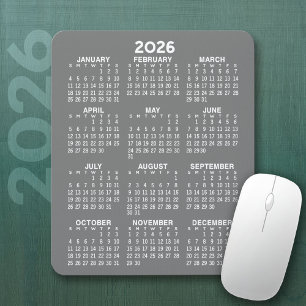 Kalender - grått-bakgrund - Lodrät Musmatta