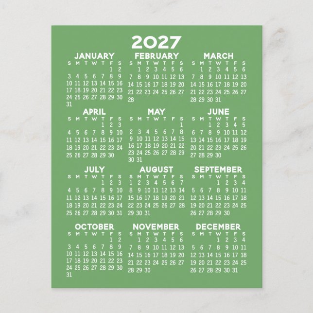 Kalender - Hela Året Grundläggande - Platt Ark Pap (Framsida)