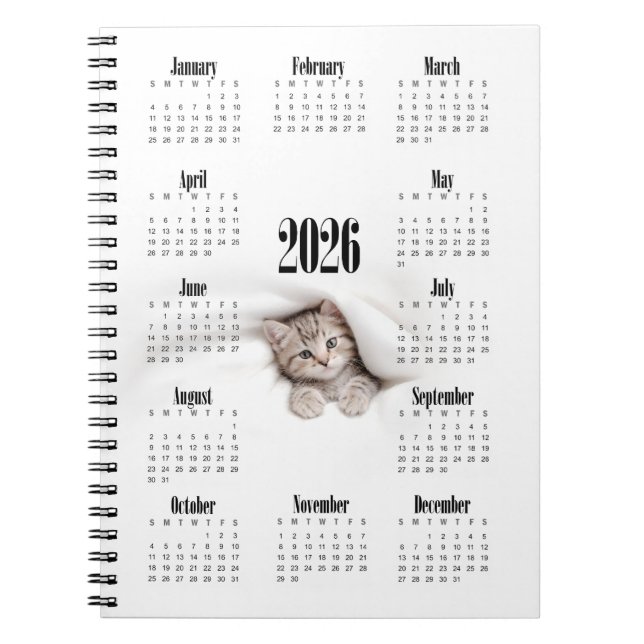 Kalender Kattunge 2026 Anteckningsbok (Framsidan)