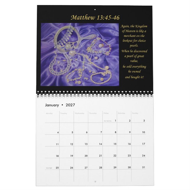 Kalender Kristen bibel konstverk (Jan 2027)