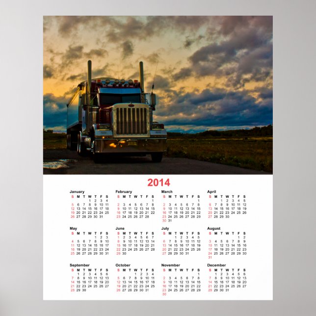Kalender Lastbil Stop Himlar 2014 Poster (Framsidan)