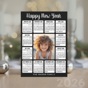 Kalender - Lodrät Foto i mitten Julkort