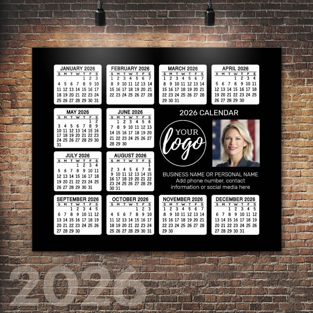 Kalender - logotyp, fotoaffär poster (2026 Calendar Poster)