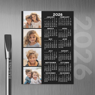 Kalender med 4 fotokollage Magnetiskt kort