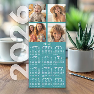 Kalender med 4 fotosamlingar - blått kort