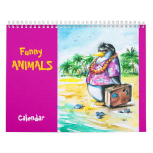 Kalender med animalillustrationer