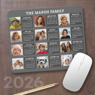 Kalender med Bild för varje månad Musmatta