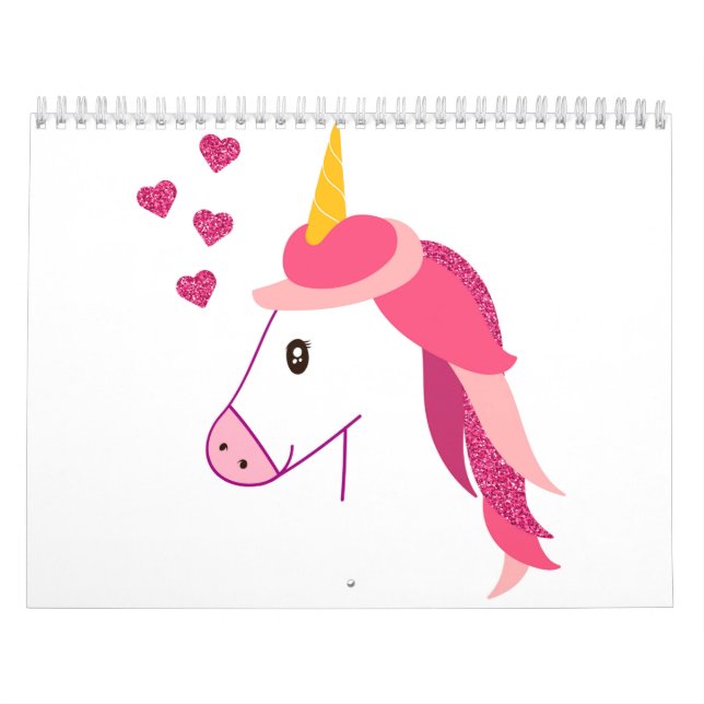 Kalender med en enhörning för en tjej. (Omslag)
