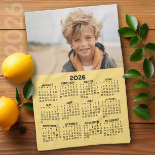 Kalender med foto - Årets vy - Mjuk Gult Kökshandduk