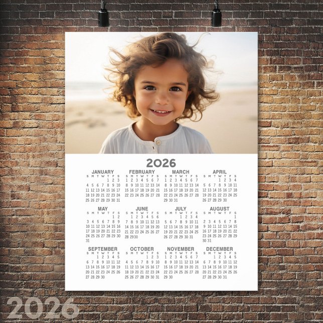 Kalender med foto - helårsvy poster (2026 Calendar Poster)