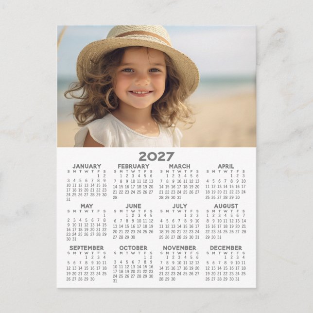 Kalender med foto - helårsvy vykort (Framsida)