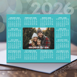 Kalender med foto i mitten - BLue White Vykort