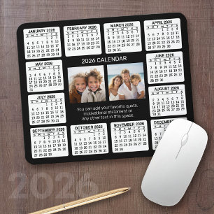 Kalender med foto i mitten musmatta