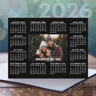 Kalender med foto i mitten - svart vitt vykort
