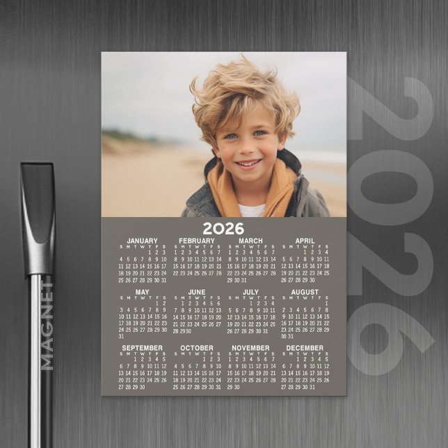 Kalender med foto - Magnetkort i Fullt (2026 Calendar with A Photo and Magnetic Back)