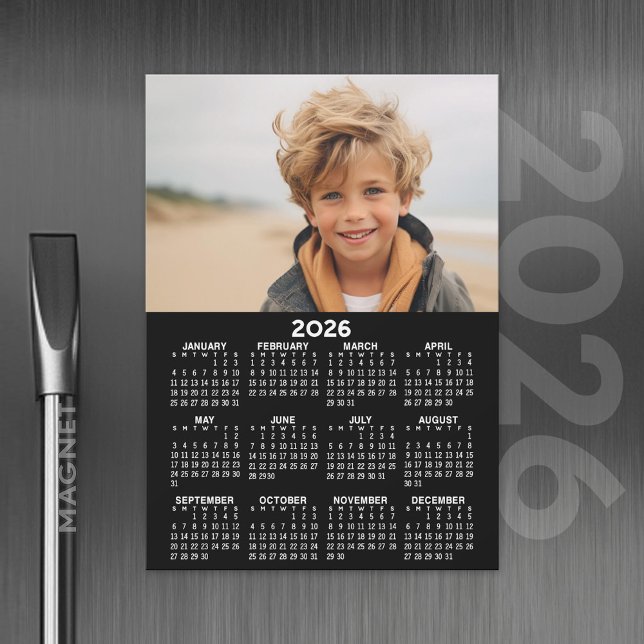 Kalender med foto - Magnetkort i Fullt (2026 Calendar with A Photo and Magnetic Back)