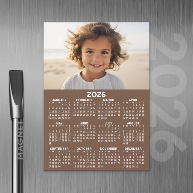 Kalender med foto - Magnetkort i Fullt (2026 Calendar with A Photo and Magnetic Back)