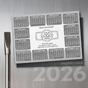 Kalender med Grått för kontaktinformation för logo