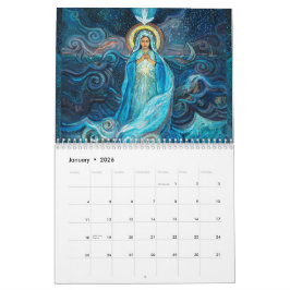 Kalender med katolska bilder av den saliga jungfru