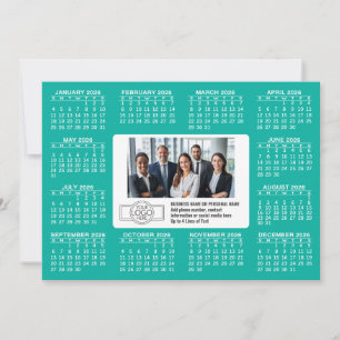 Kalender med kontaktinformation för logotyp julkort