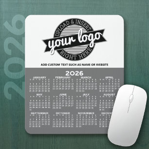 Kalender med Logotyp - Lodrät Årsvy Musmatta