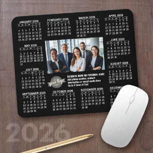 Kalender med logotypens kontaktinformationsmagnet musmatta