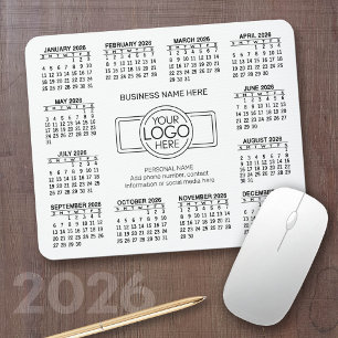 Kalender med logotypens kontaktinformationsmagnet musmatta