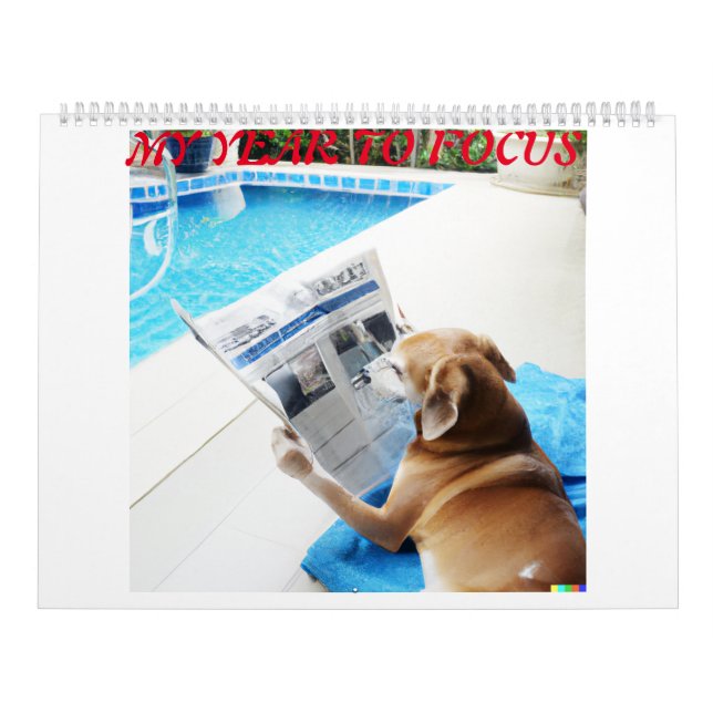 Kalender med olika bilder som läser hundar (Omslag)