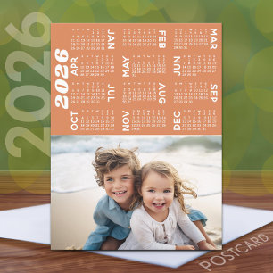 Kalender med Photo Fullt Year View Modern Minimal Vykort